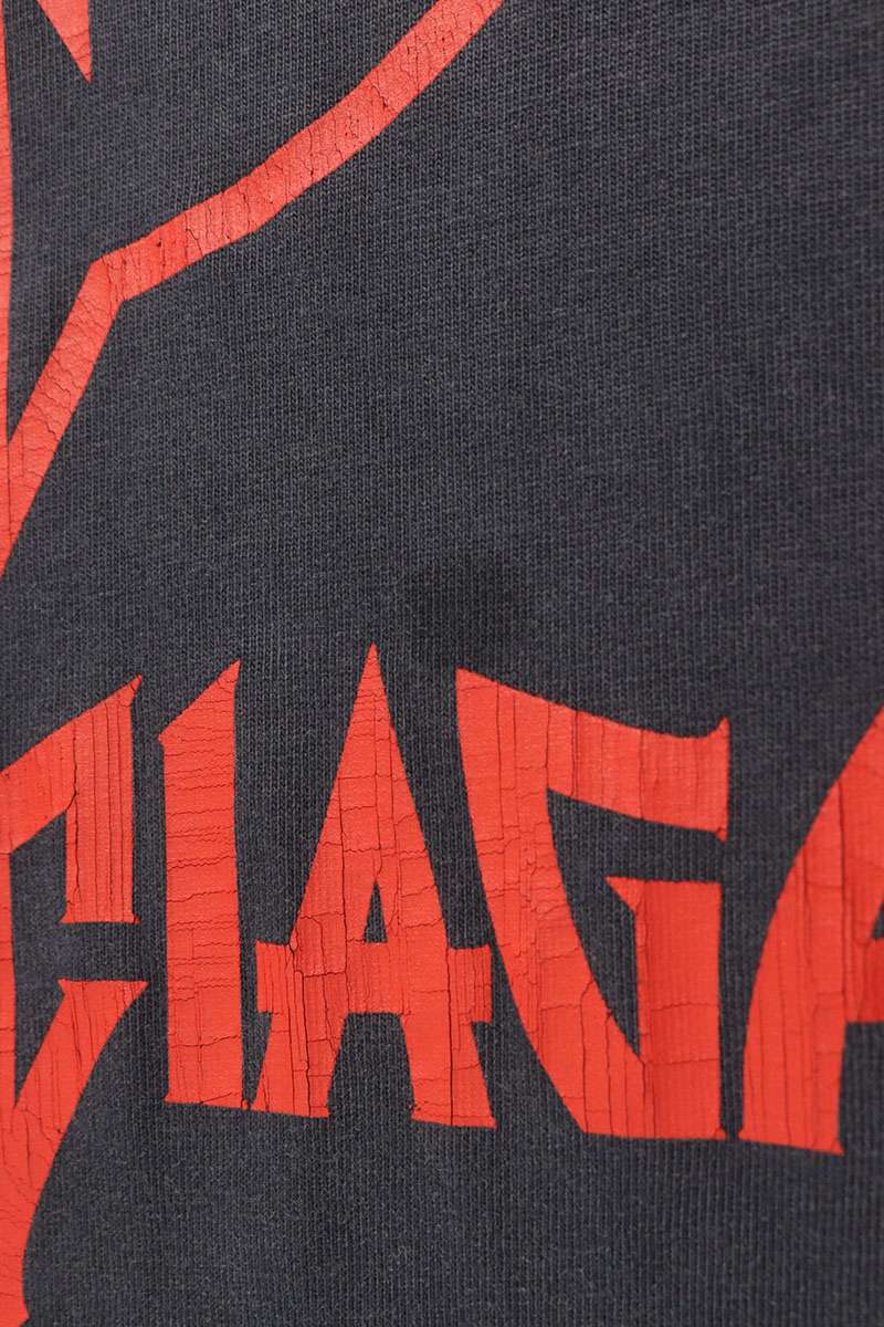 BALENCIAGA Metal Logo Print Cotton Long T-Shirt Black Size 2