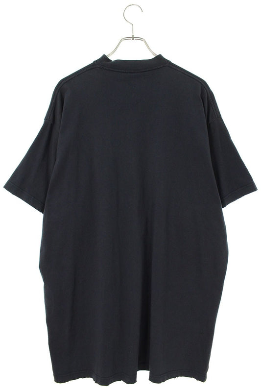 BALENCIAGA BE KIND Print Distressed T-Shirt Black Size 2