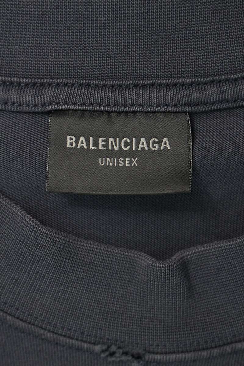 BALENCIAGA BE KIND Print Distressed T-Shirt Black Size 2