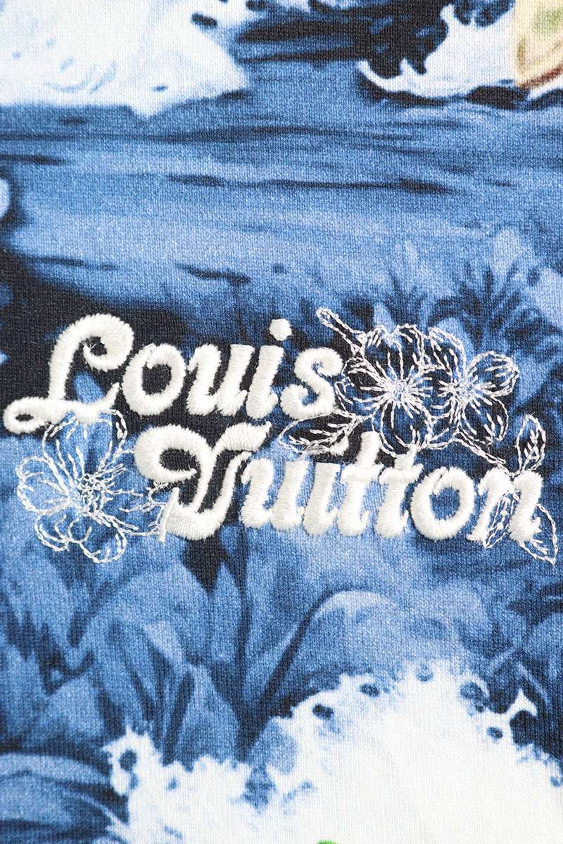Louis Vuitton 24AW Print Cotton T-Shirt Blue Size S