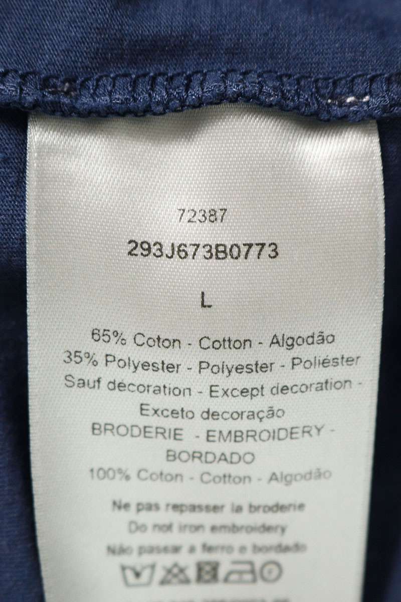DIOR Logo Embroidered T-Shirt Navy Size L