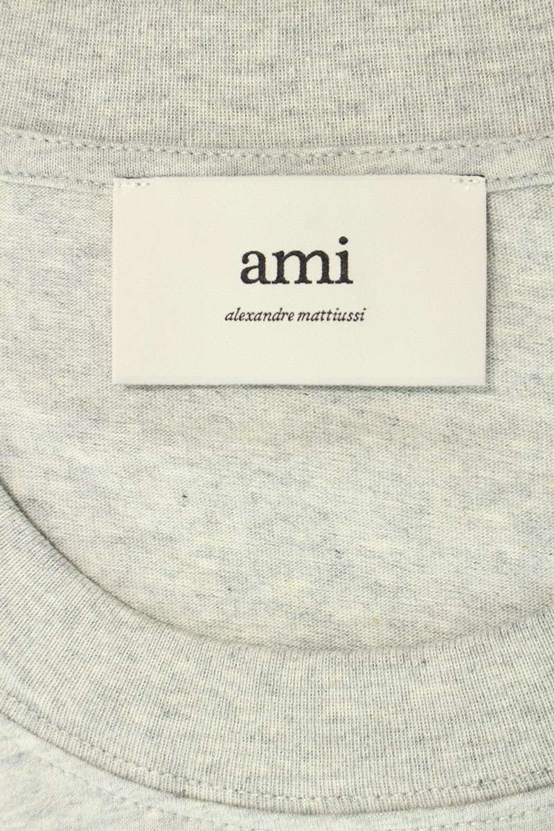 AMI Alexandre Mattiussi 25SS Heart A Long Sleeve Tee Gray Size XXL