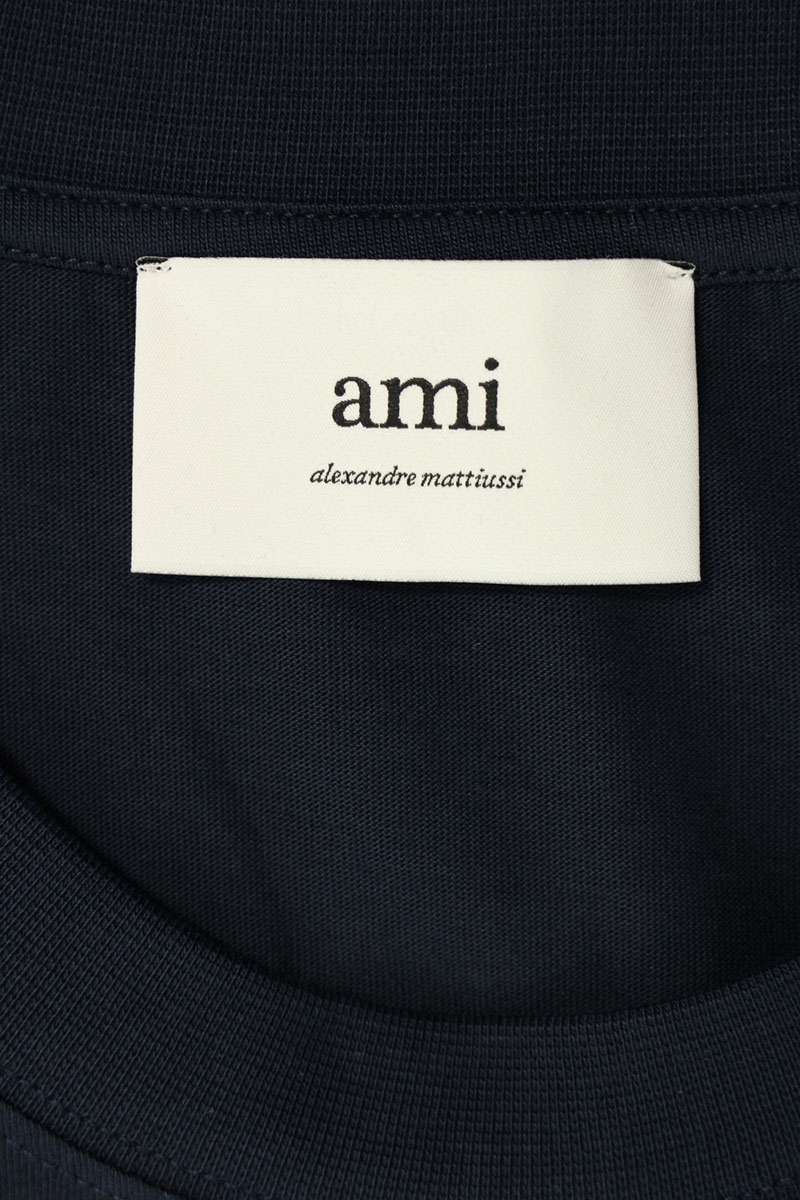 AMI 25SS Embroidered Long Sleeve T-Shirt Blue Size XXL