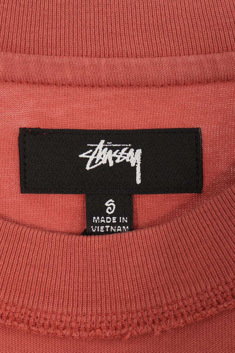 STUSSY Logo Print Cotton Tee Red Size S