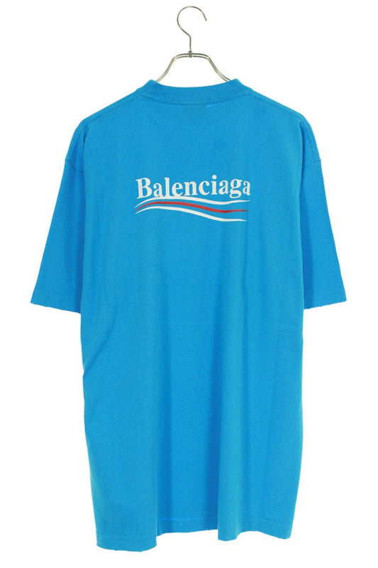 Balenciaga Distressed Logo T-Shirt Blue Size XXS