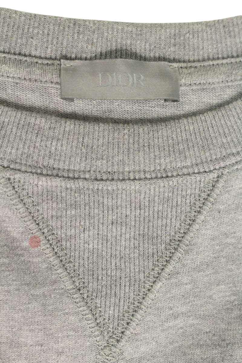 DIOR Gray Paint Print Logo Oversized T-Shirt Size M