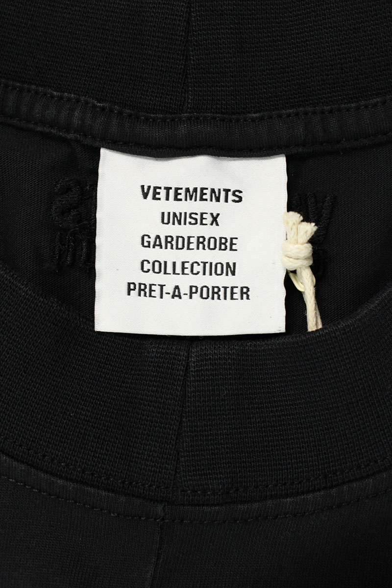 VETEMENTS 25AW COF CUT-UP Oversized Tee Black Size XS
