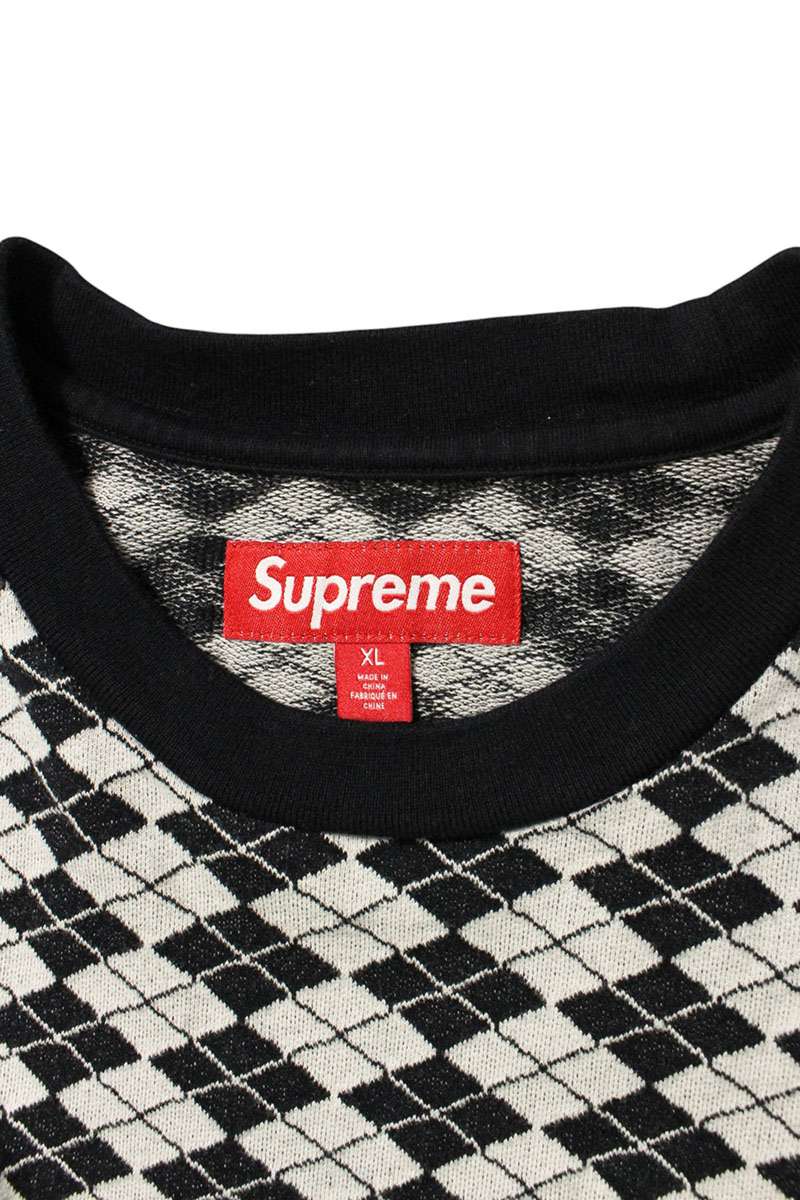 SUPREME 25SS Diamond Jacquard Tee Black/Grey Size XL