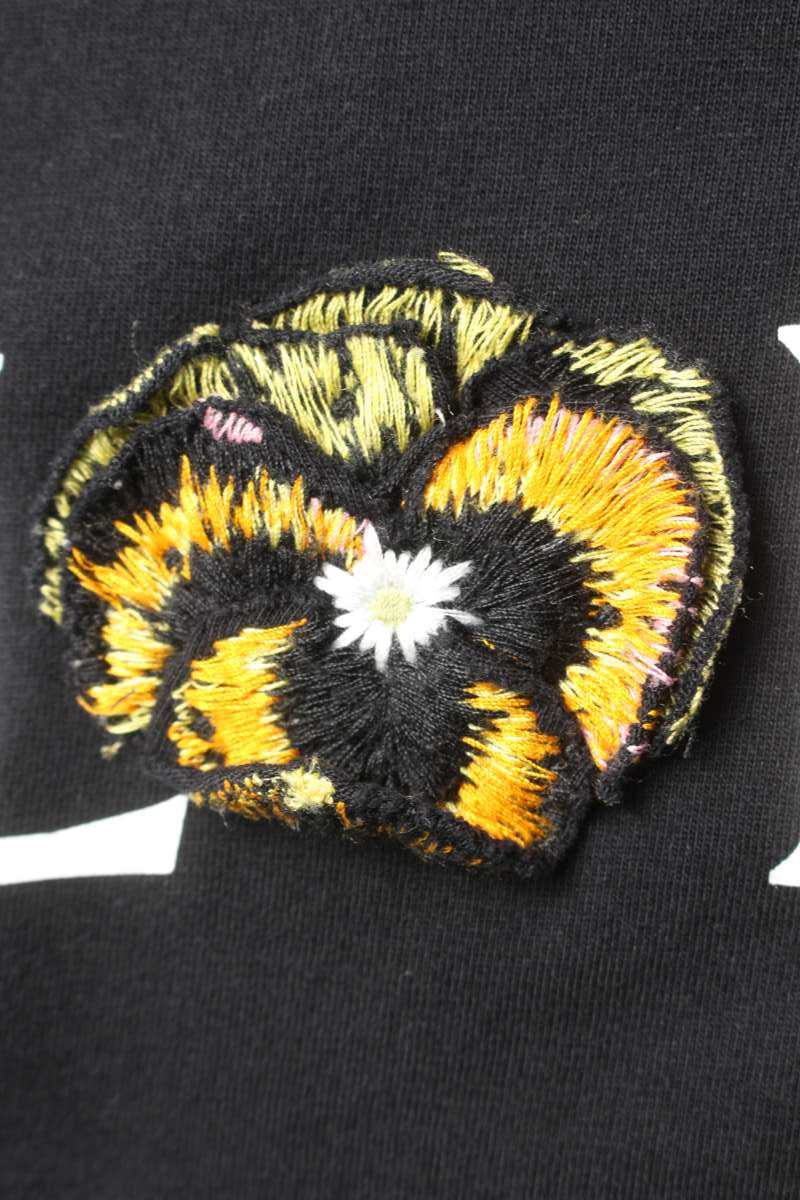 LOEWE Pansy Logo Print T-Shirt Black Size XS