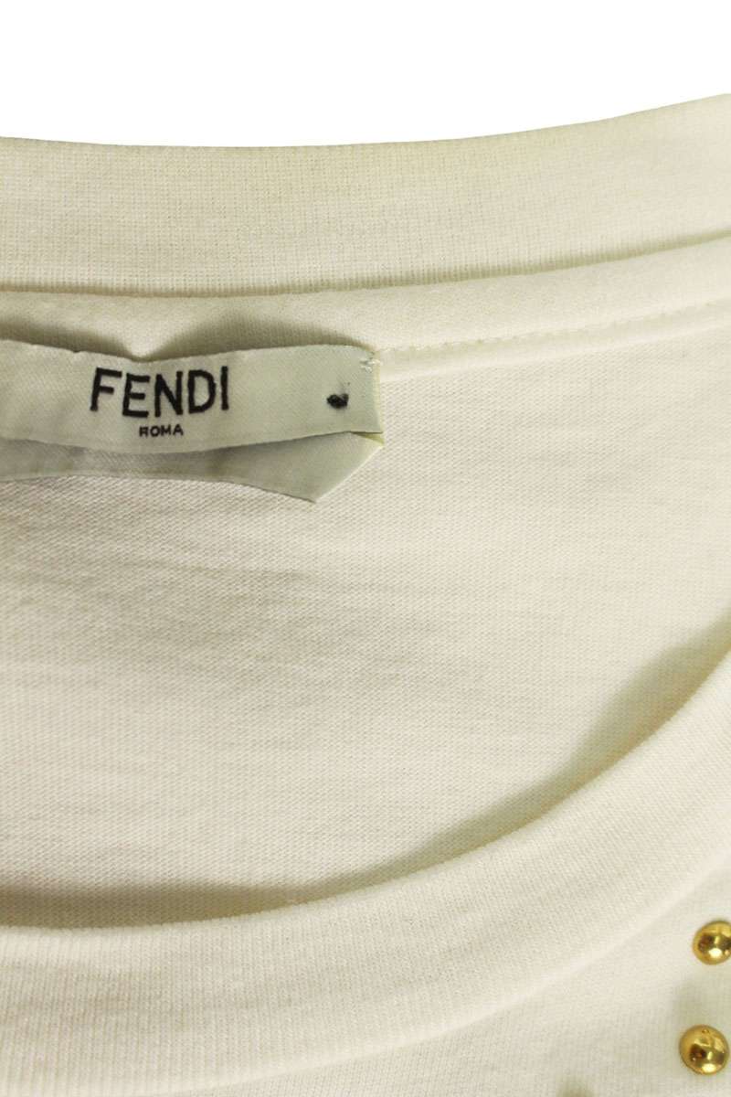 FENDI Multi Metal Studs Monster T-shirt Size XXS