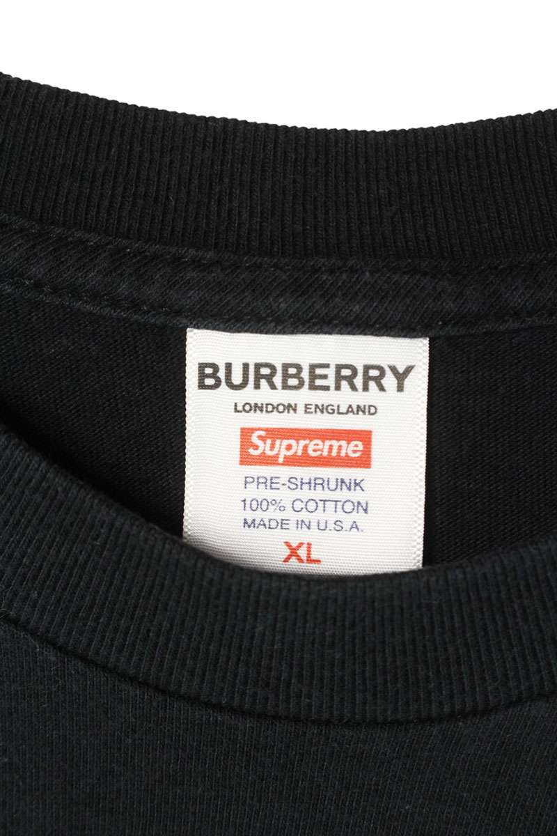 Supreme x Burberry Burberry Box Logo Tee T-Shirt Black Size XL