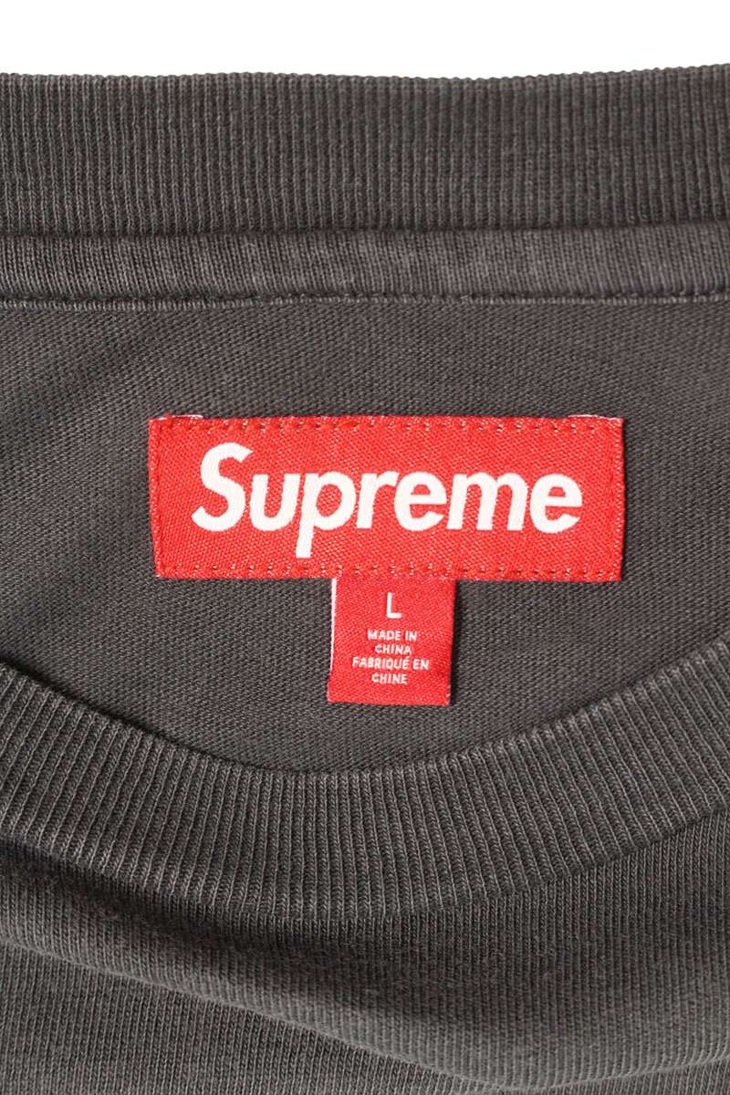 SUPREME 25SS Flocled Washed S S Top Gray Size L