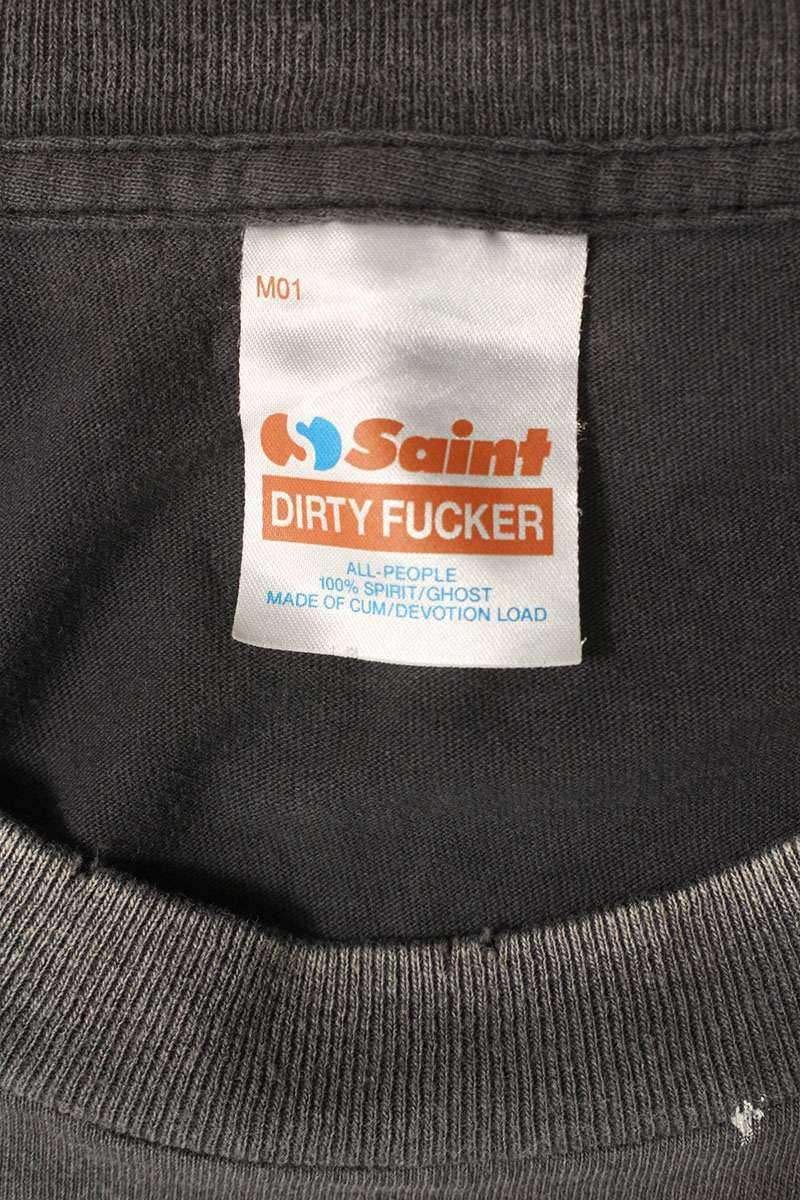 SAINT MICHAEL Back Lettering Pocket Tee Black Size XL