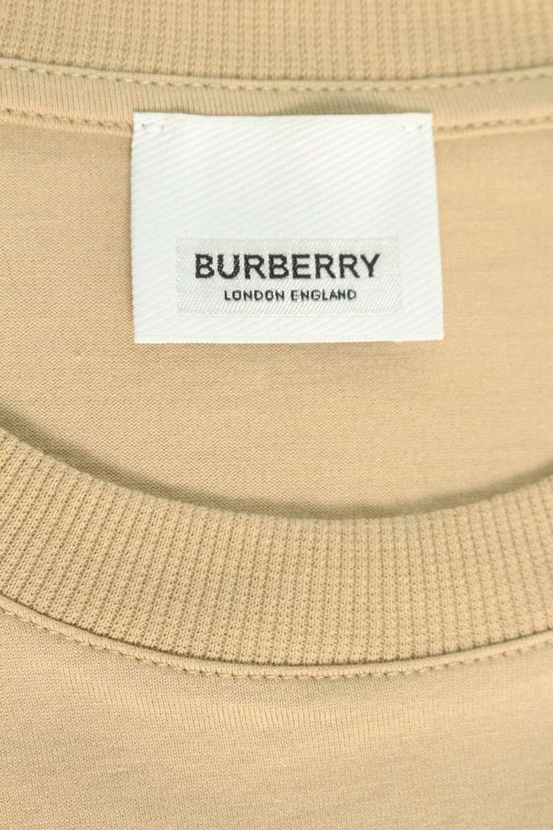 Burberry Logo Patch Cotton T-shirt Beige Size M