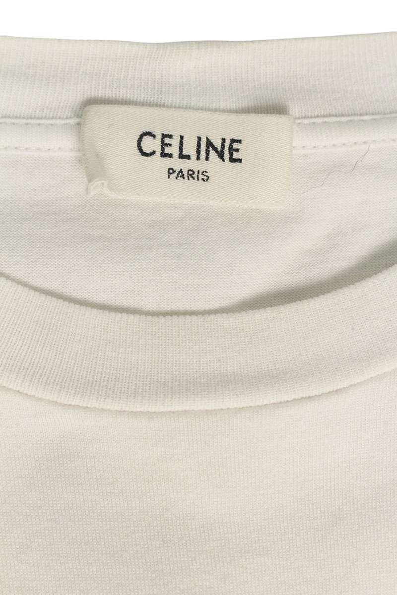 CELINE 21SS Studs Logo Print T-shirt White Size L