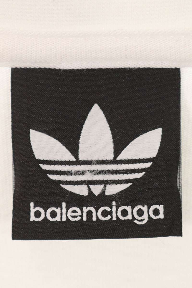BALENCIAGA x Adidas Logo Embroidered T-Shirt White Size 3