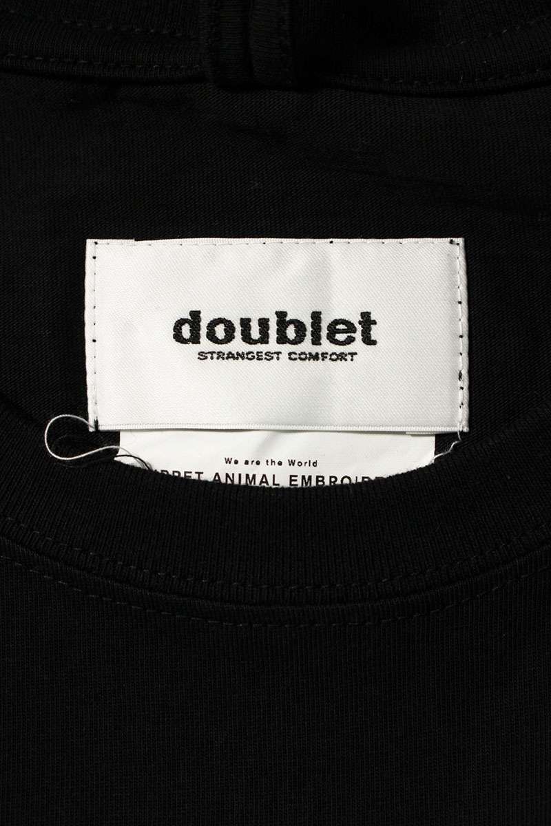 doublet 20AW Puppet Animal Embroidery T-shirt Black Size M