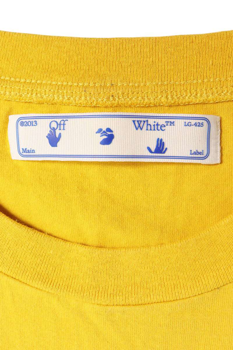 OFF-WHITE 20SS Logo Walkers T-Shirt Yellow Size XL