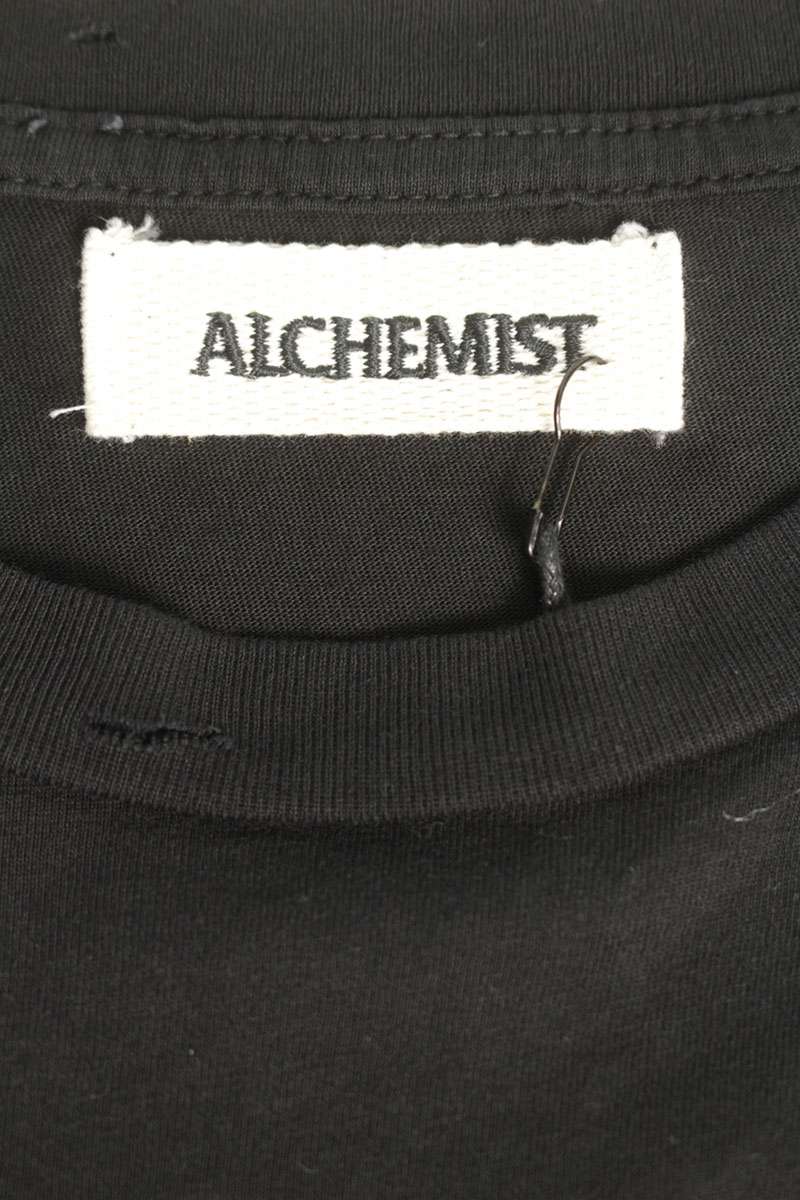 ALCHEMIST 25SS Distressed Alien T-Shirt Black Size M