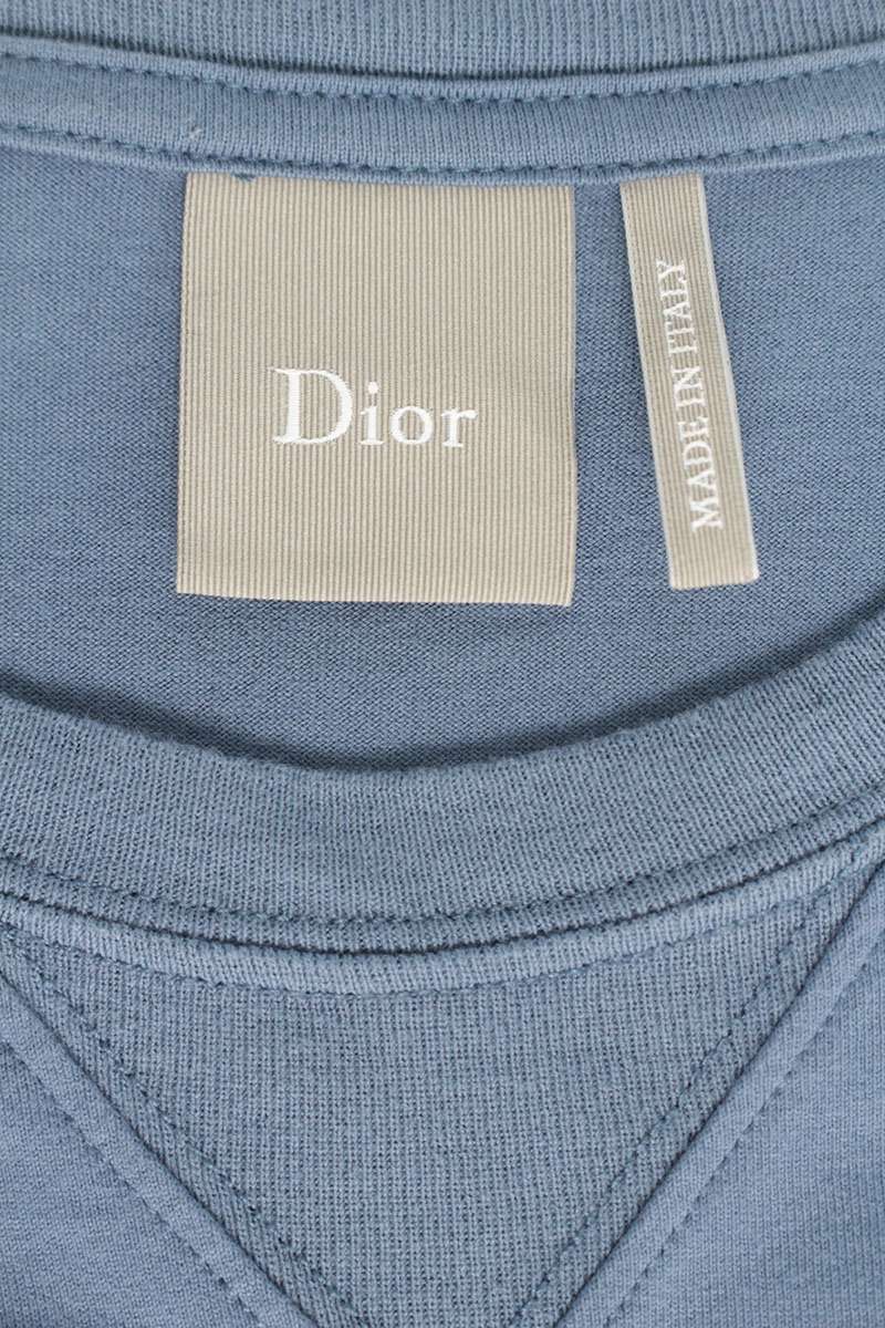 DIOR 26SS Book Cover Embroidered T-Shirt Blue Size XL