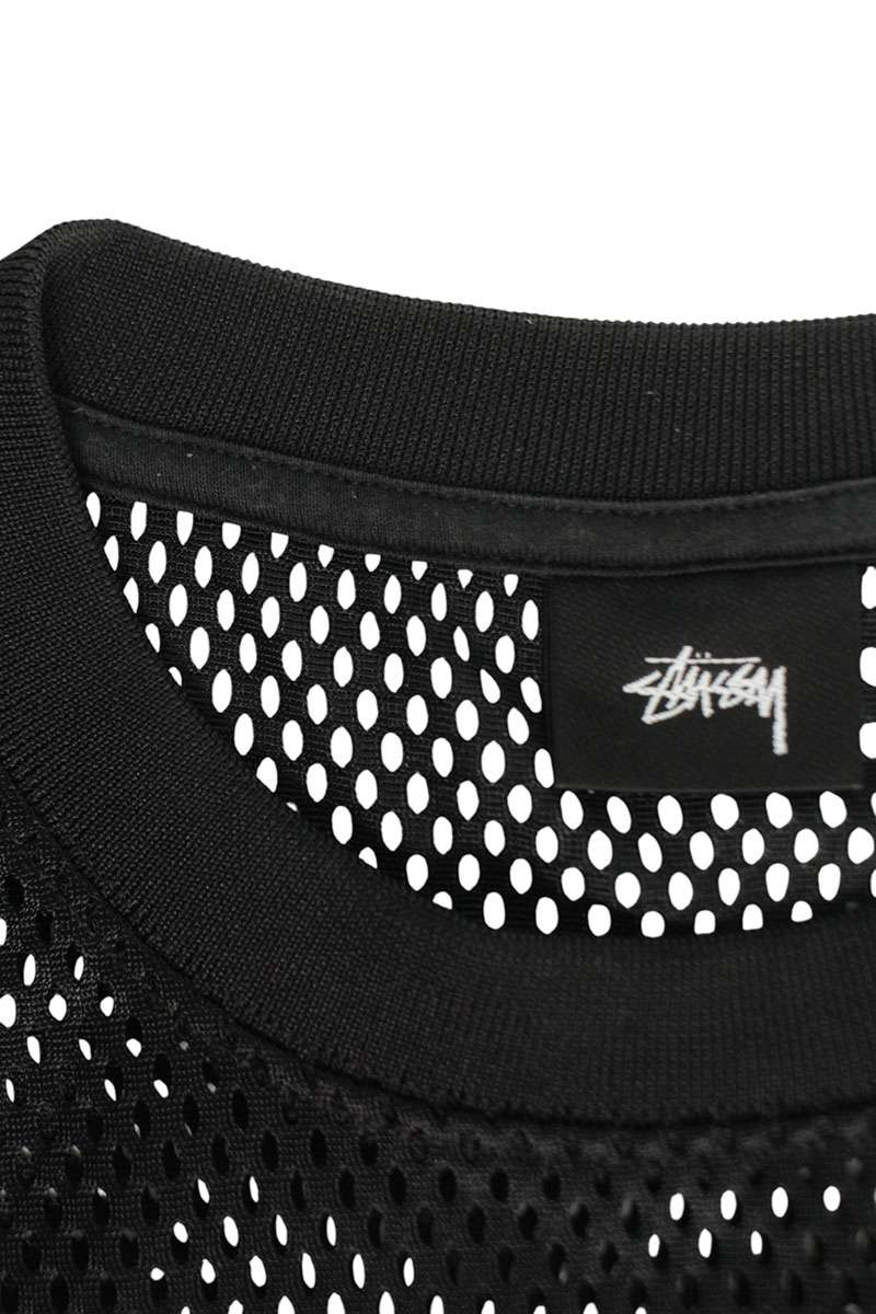 STUSSY Numbering Mesh T-Shirt Black Polyester Size XL