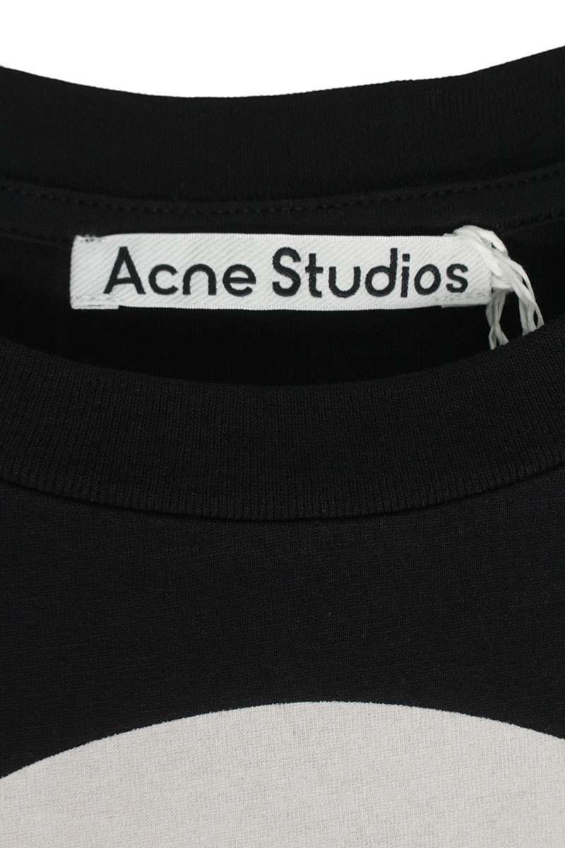 ACNE STUDIOS Circle Print T-shirt Black Cotton Size L