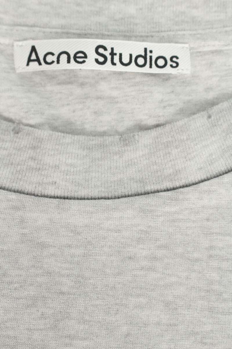 ACNE STUDIOS Vintage Distressed Logo T-Shirt Gray Size XXL