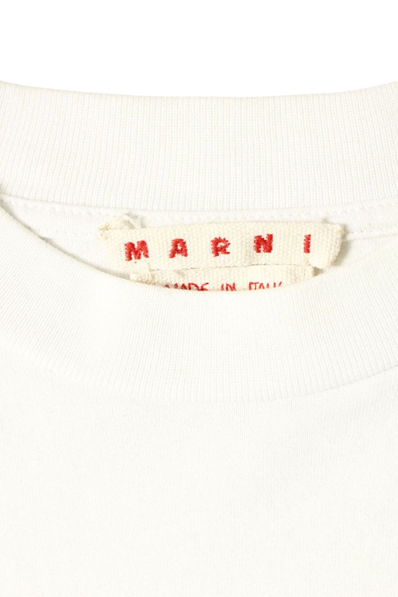 MARNI 25AW Logo Embroidered Pocket T-Shirt White Size M