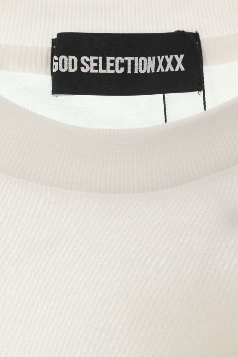 GOD SELECTION XXX Logo Print Cotton T-Shirt White Size S