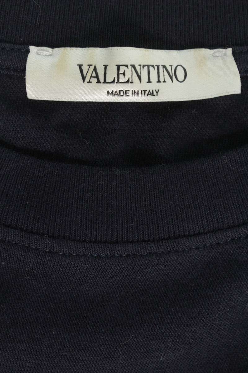Valentino Logo Print T-Shirt Blue x Red Size M