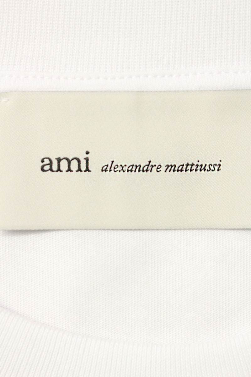 AMI 26SS Embroidered T-Shirt White x Red Size XXL