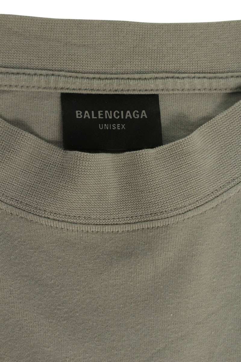 BALENCIAGA Hem Logo Oversized T-Shirt Beige Size 1