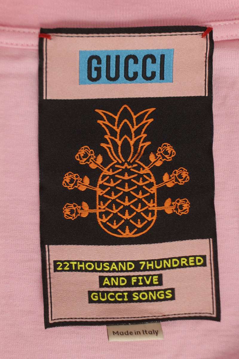 GUCCI Logo Print T-shirt Pink Size XS