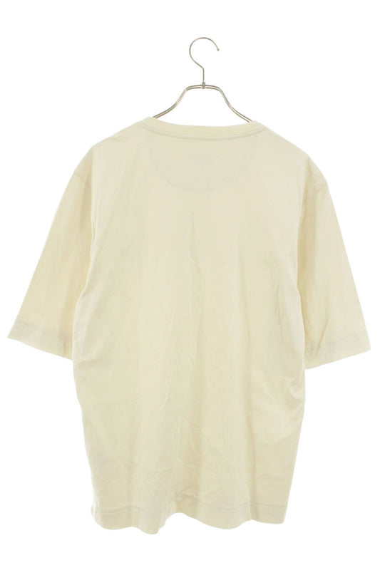 FENDI Front Logo Embroidered T-Shirt Beige Size S