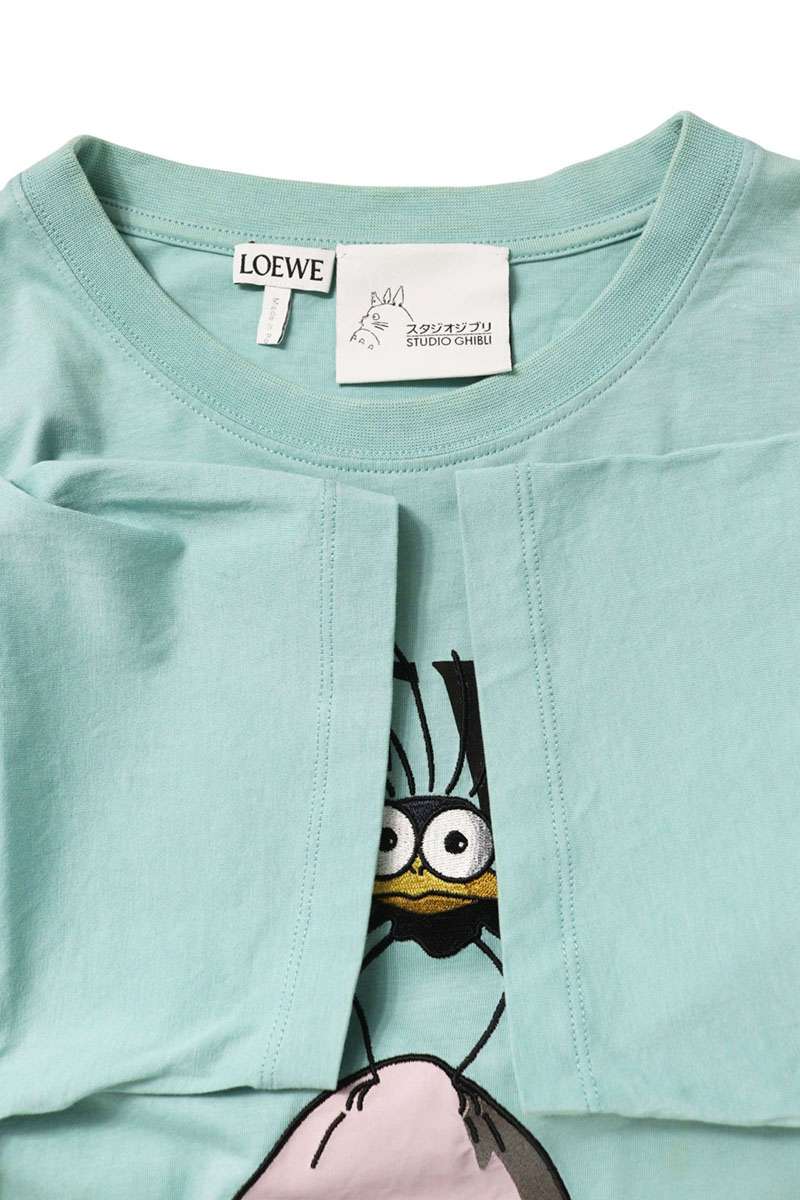 Loewe Logo Embroidered T-Shirt Blue Size S