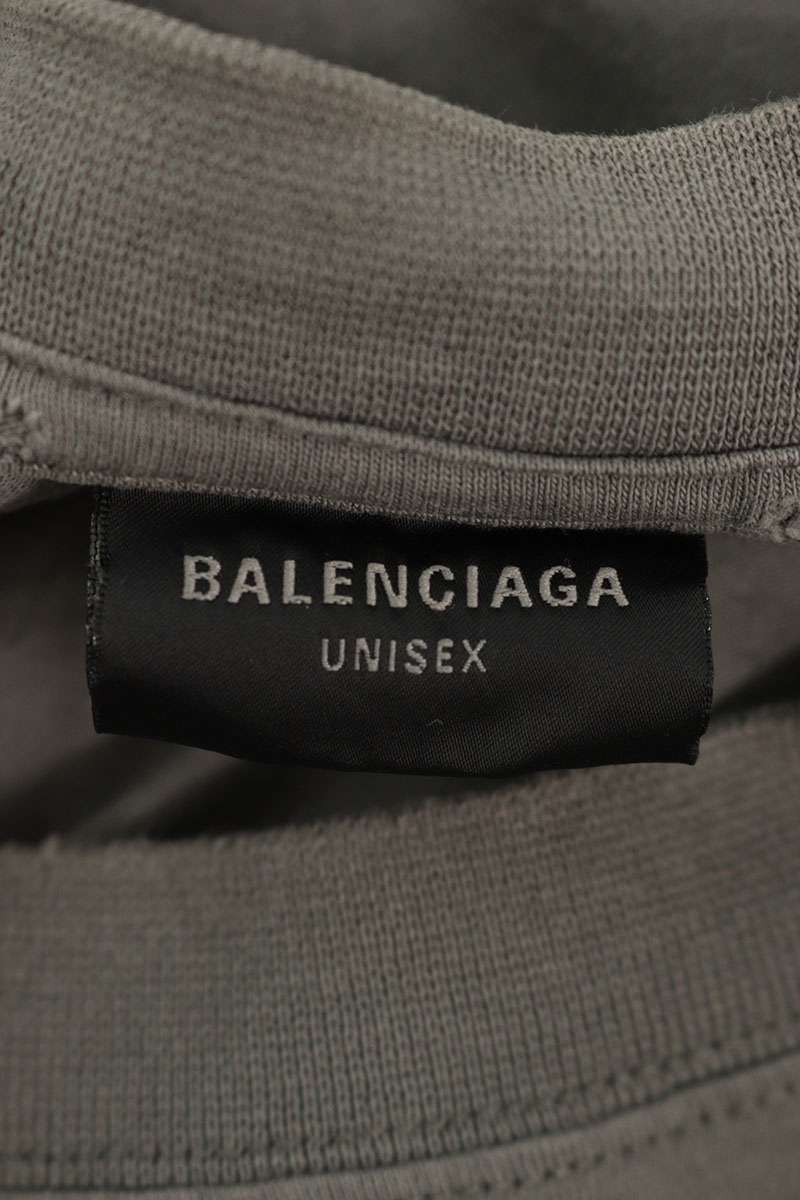Balenciaga HUMAN BEING Print Distressed T-Shirt Gray Size XS