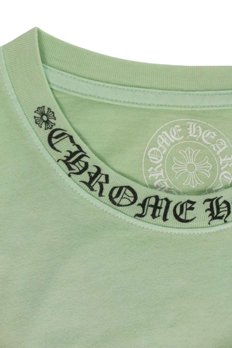 Chrome Hearts Neck Logo Cotton T-Shirt Green Size S