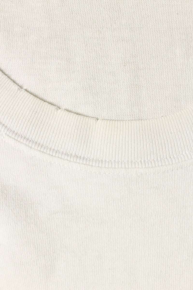 DIOR White Distressed Slub Cotton Jersey T-Shirt Size M