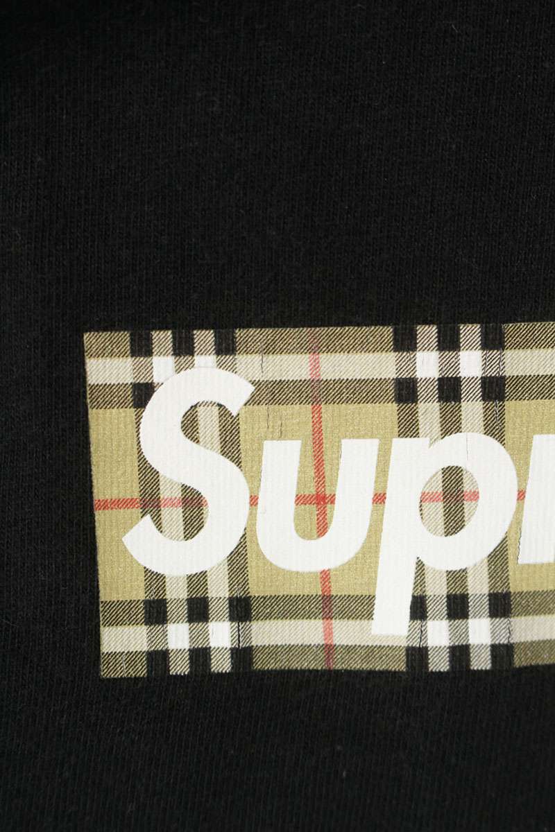 Supreme x Burberry Burberry Box Logo Tee T-Shirt Black Size L