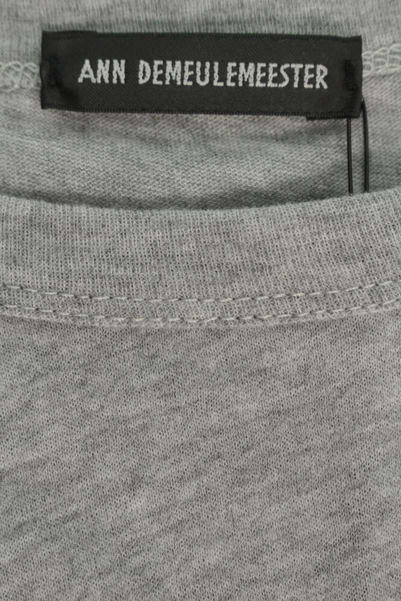 ANN DEMEULEMEESTER Gray Cotton Back Print T-Shirt Size XS