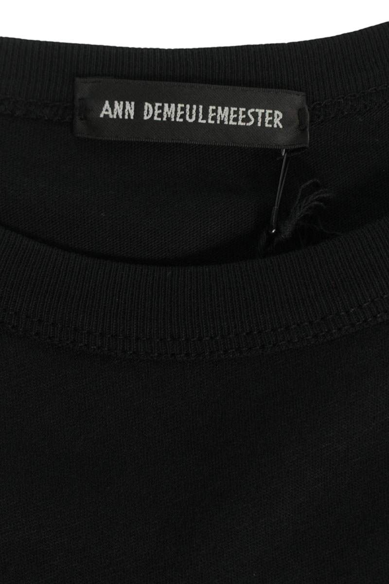 ANN DEMEULEMEESTER Black Cotton Back Print T-Shirt Size M