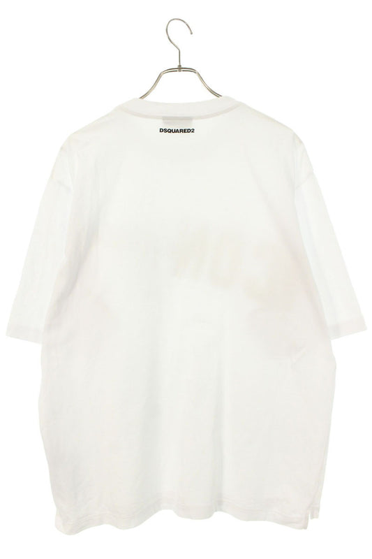 DSQUARED Iconique Logo Patch T-Shirt White Cotton Size L