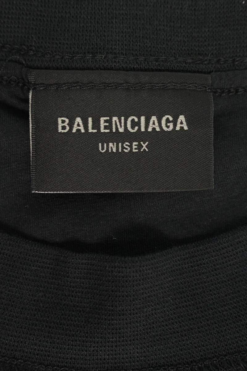 BALENCIAGA Inside Out Sports Logo Print T-Shirt Black Size S