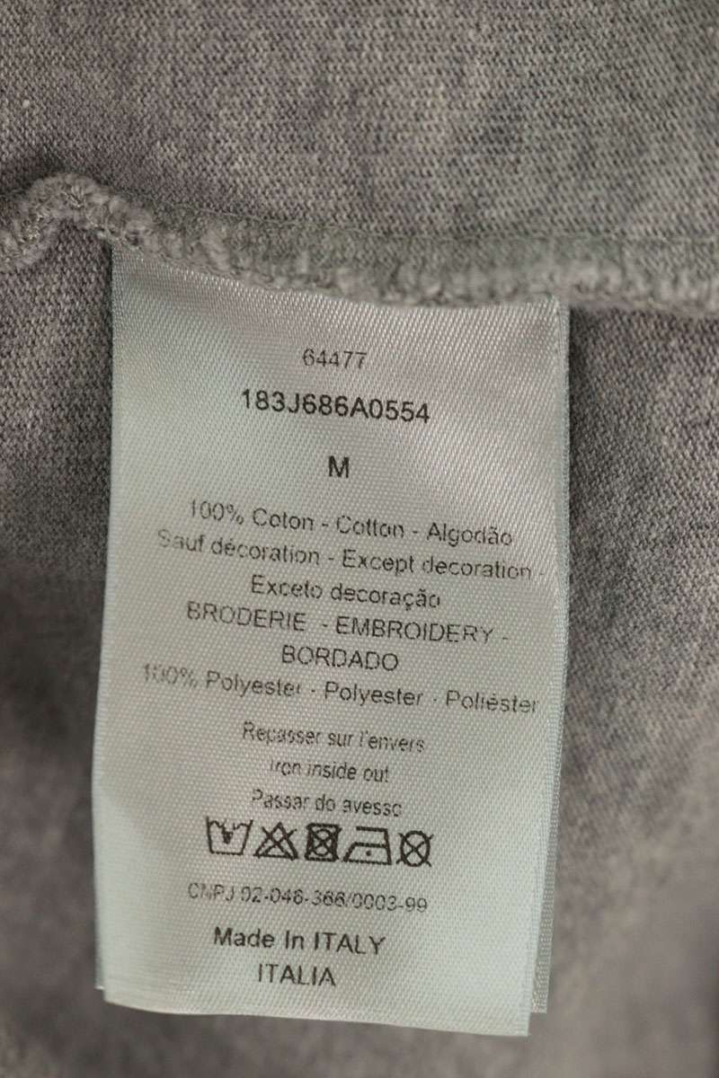 DIOR Logo Embroidery Paint Design T-shirt Gray Size M