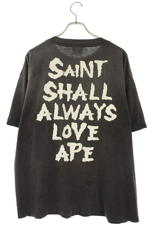 A BATHING APE x SAINT MICHAEL Double Name Vintage Tee Size L