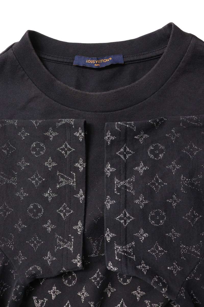 LOUISVUITTON Monogram Gradient Cotton Tee Black Size L