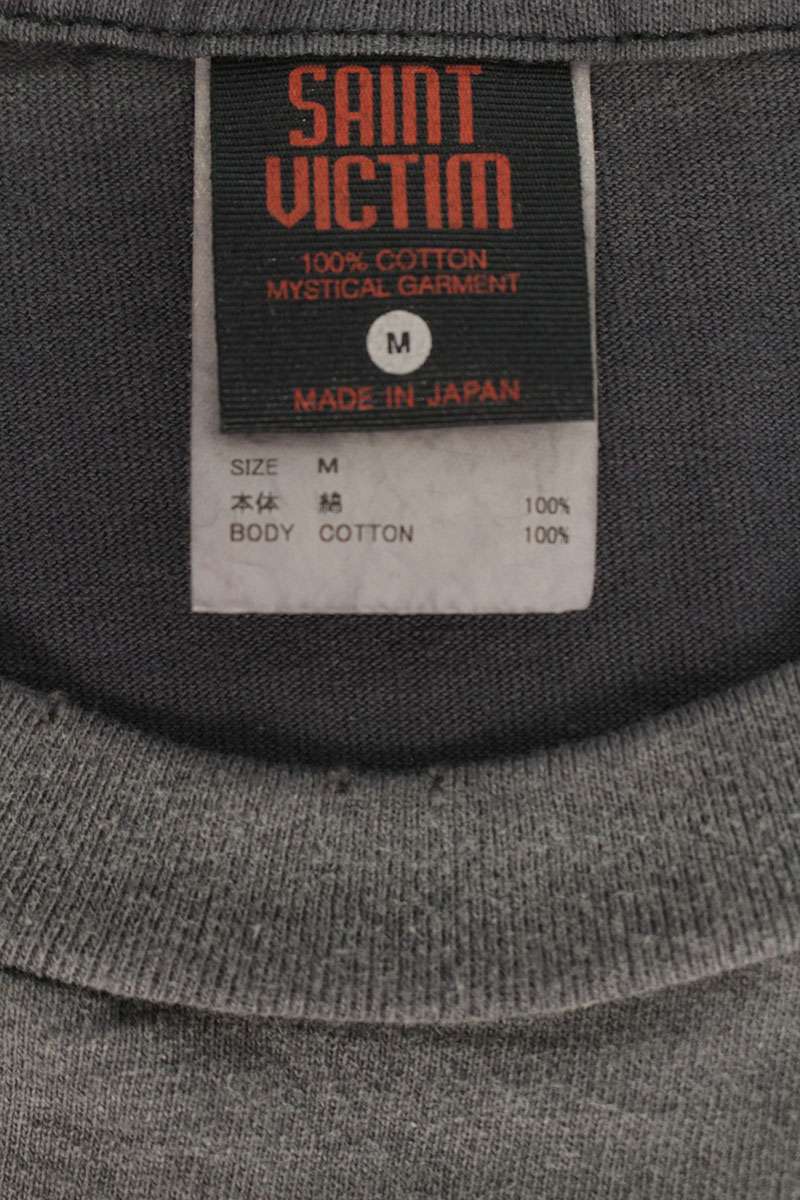 SAINT MICHAEL Vintage Character Print T-Shirt Grey Size M