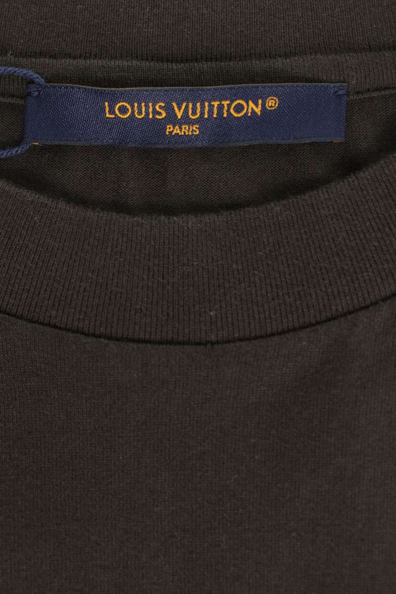 LOUISVUITTON 25SS Washed Printed T-Shirt Black Size L