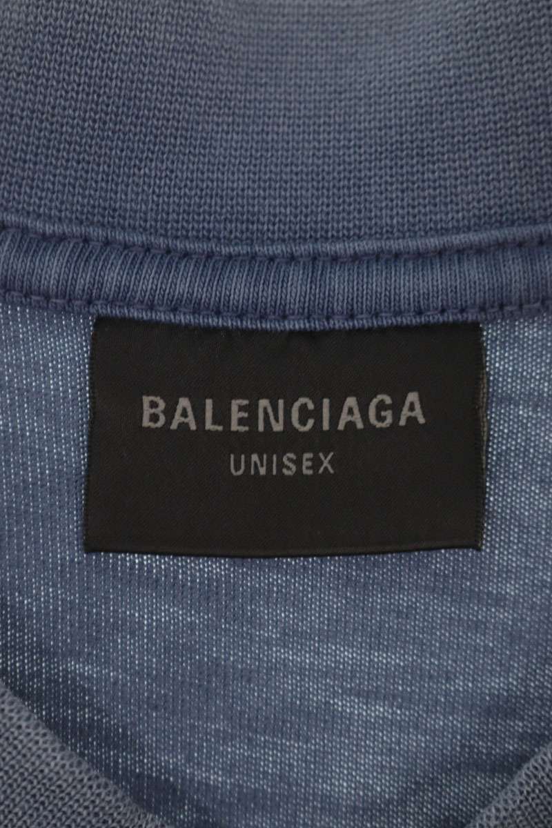 BALENCIAGA BEKIND Embroidered T-Shirt Blue Size S