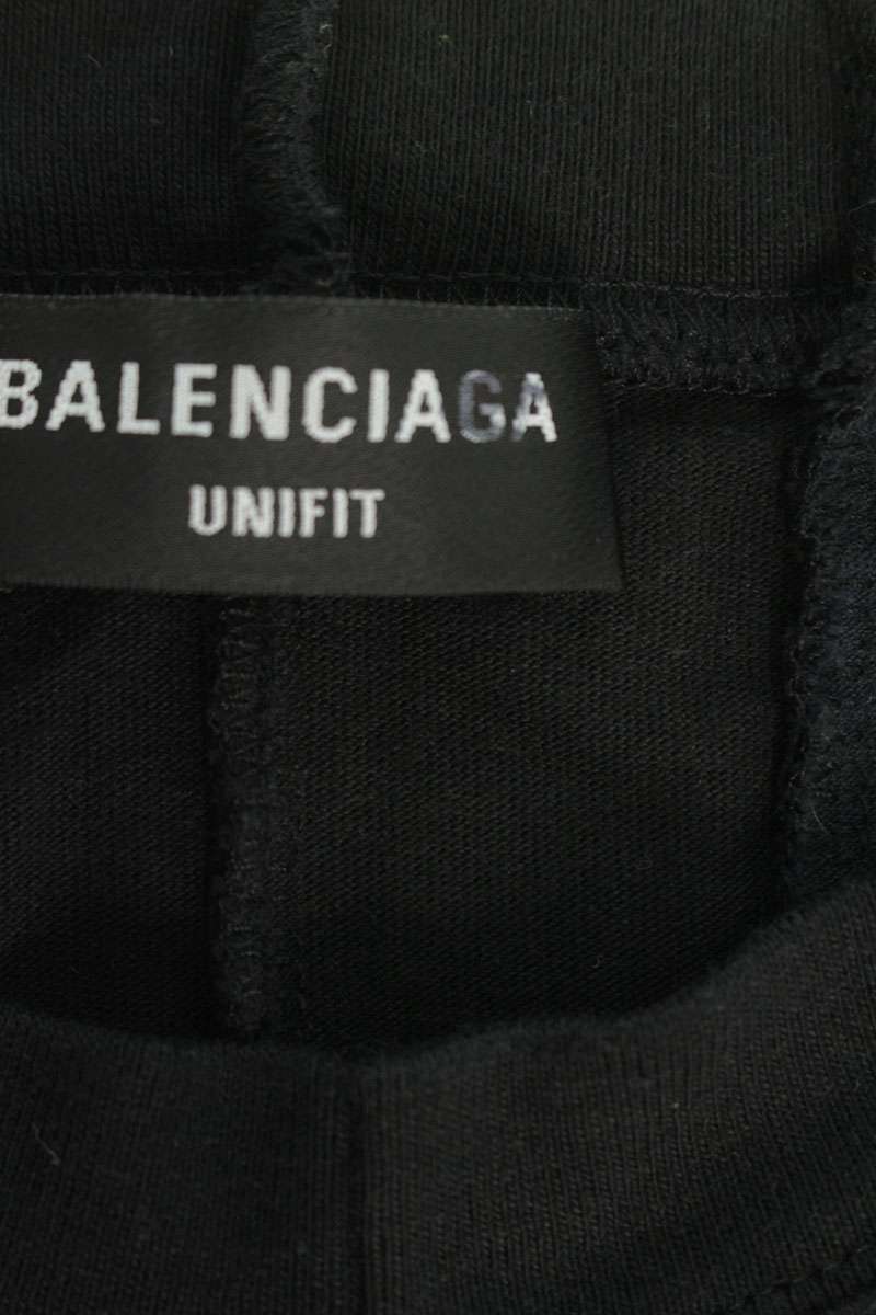 BALENCIAGA Reconstructed Cotton T-Shirt Black Size M